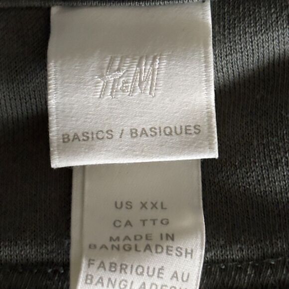 H&M Olive Green Ladies Size XXL Black Double Corded Hoodie Sweatshirt - Picture 3 of 6